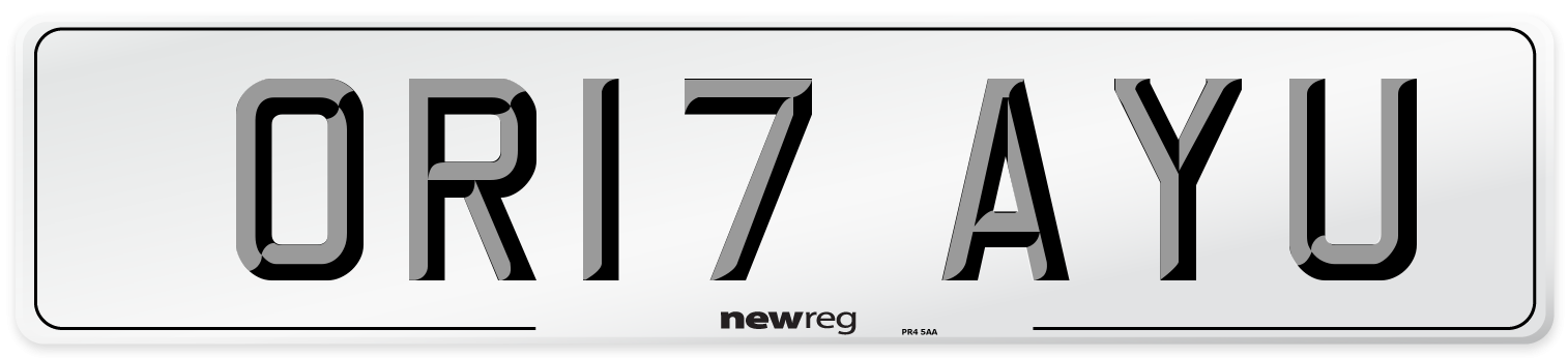 OR17 AYU Number Plate from New Reg